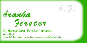 aranka ferster business card